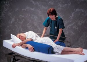 Re-positioning a patient every two hours in bed prevents bed sores.