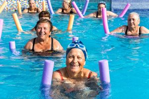 elderly women in pool