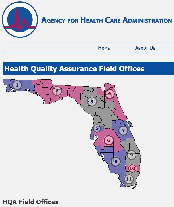 Report a West Palm Beach bed sore to AHCA field office #9