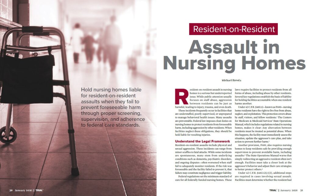 News article on resident on resident nursing home assaults and attacks